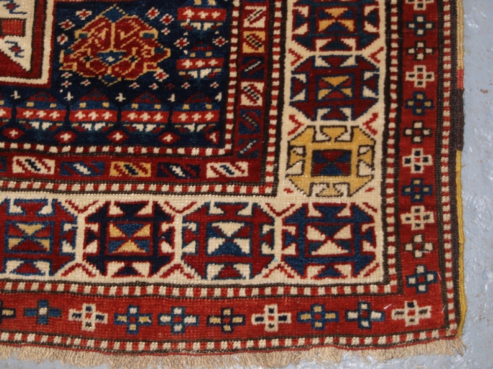 ANTIQUE CAUCASIAN SHIRVAN BAKU LONG RUG RUNNER, STAR DESIGN, CIRCA 1880. View XIV