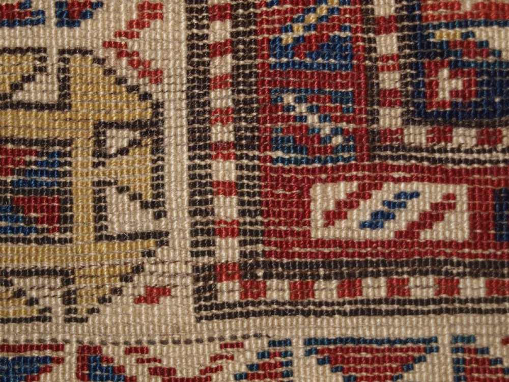 ANTIQUE CAUCASIAN SHIRVAN BAKU LONG RUG RUNNER, STAR DESIGN, CIRCA 1880. View XV