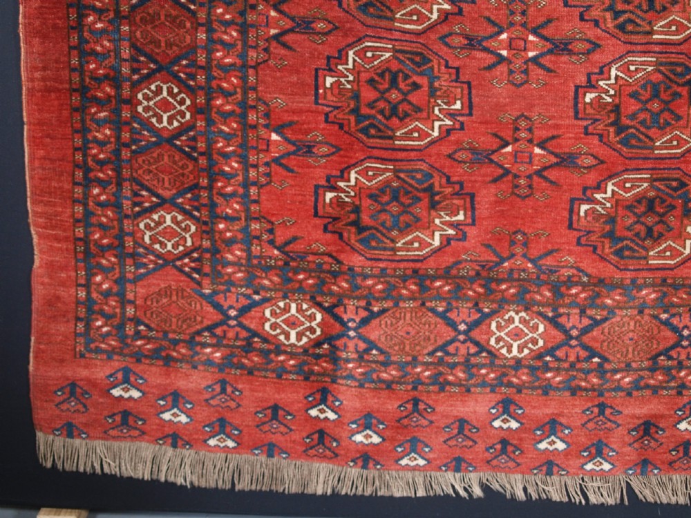 ANTIQUE KIZIL AYAK TURKMEN 9 GUL CHUVAL OF LARGE SIZE, CIRCA 1900. View III