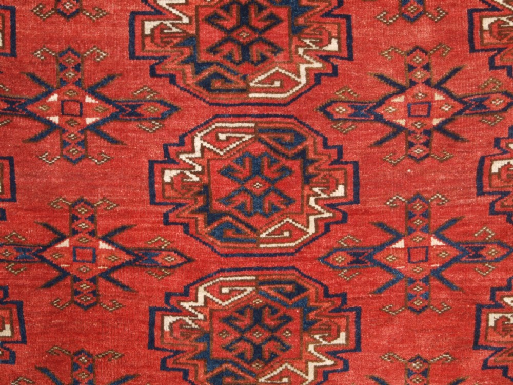 ANTIQUE KIZIL AYAK TURKMEN 9 GUL CHUVAL OF LARGE SIZE, CIRCA 1900. View VII