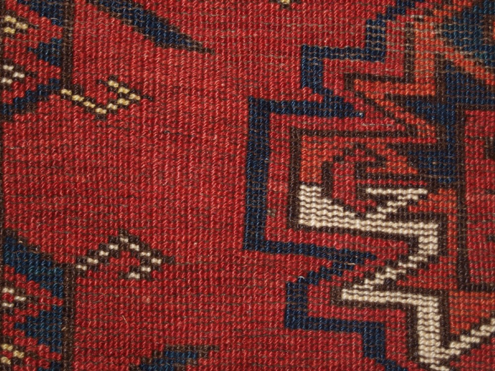 ANTIQUE KIZIL AYAK TURKMEN 9 GUL CHUVAL OF LARGE SIZE, CIRCA 1900. View XI