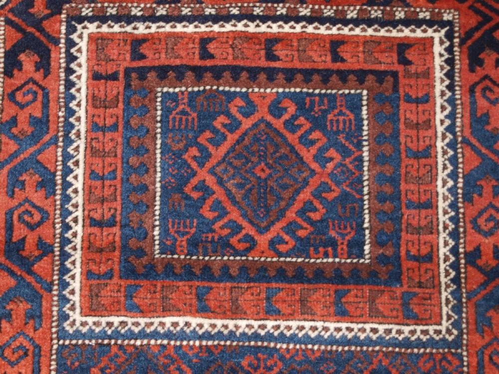 ANTIQUE BALUCH RUG WITH COMPARTMENT DESIGN, SOFT WOOL, CIRCA 1900. View VII