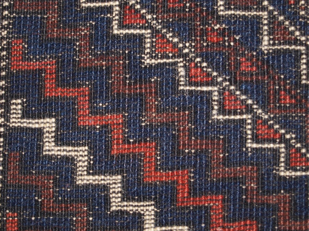 ANTIQUE BALUCH RUG WITH COMPARTMENT DESIGN, SOFT WOOL, CIRCA 1900. View XIV