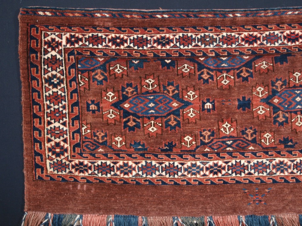 ANTIQUE YOMUT TURKMEN TORBA WITH KEPSE GUL DESIGN, CIRCA 1880. View II
