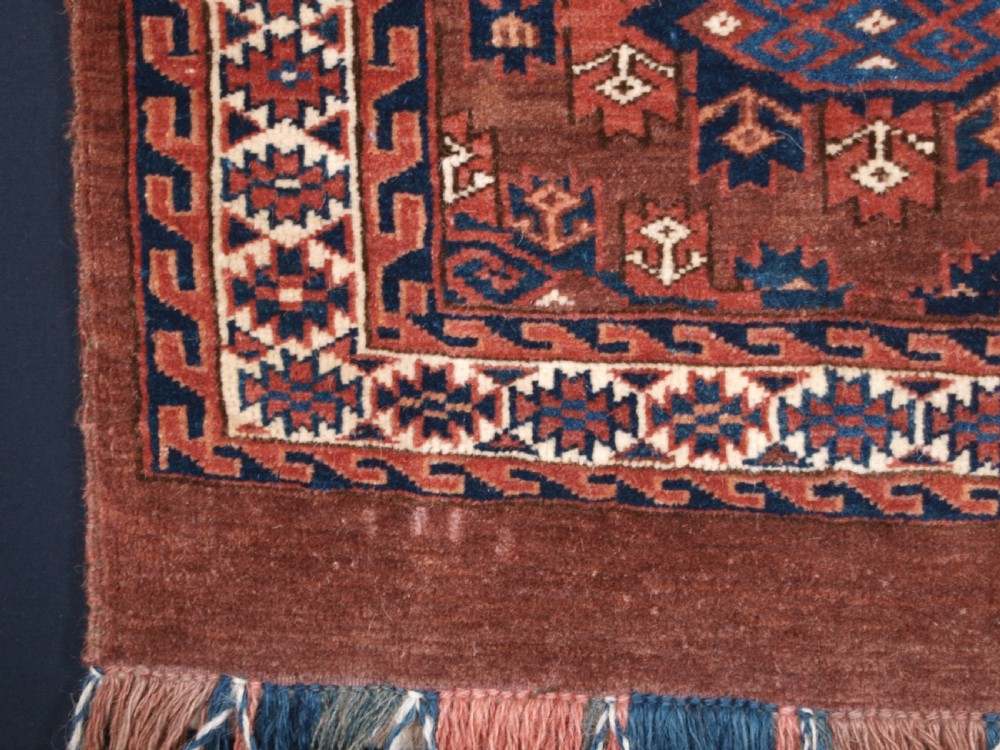 ANTIQUE YOMUT TURKMEN TORBA WITH KEPSE GUL DESIGN, CIRCA 1880. View IV