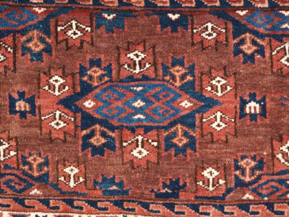 ANTIQUE YOMUT TURKMEN TORBA WITH KEPSE GUL DESIGN, CIRCA 1880. View V