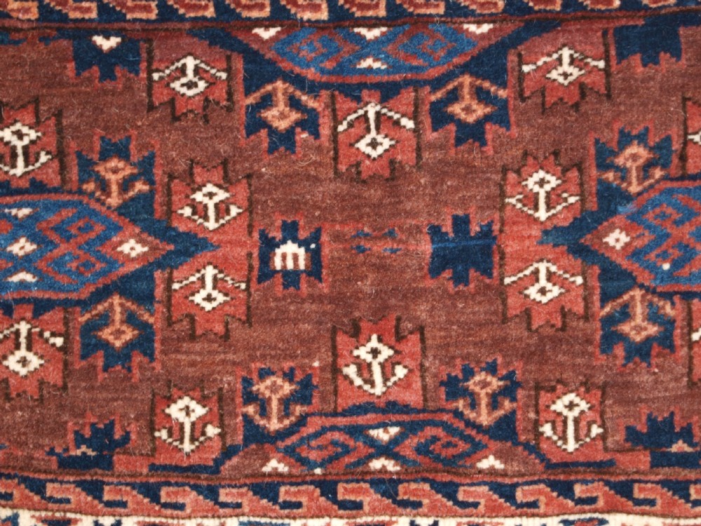 ANTIQUE YOMUT TURKMEN TORBA WITH KEPSE GUL DESIGN, CIRCA 1880. View VI
