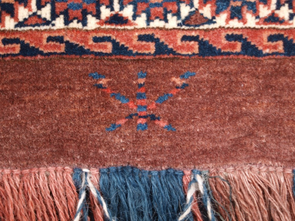 ANTIQUE YOMUT TURKMEN TORBA WITH KEPSE GUL DESIGN, CIRCA 1880. View IX