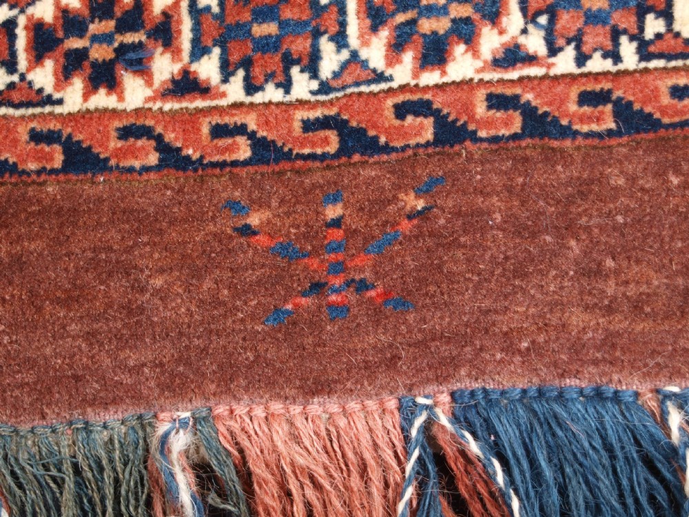ANTIQUE YOMUT TURKMEN TORBA WITH KEPSE GUL DESIGN, CIRCA 1880. View XI