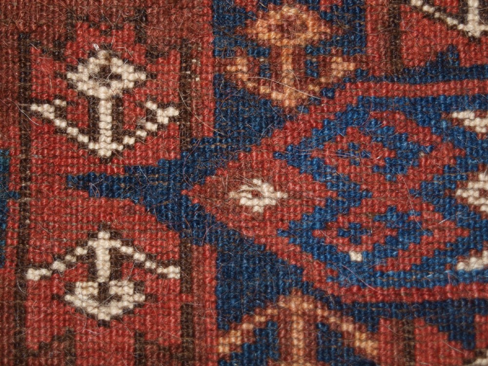 ANTIQUE YOMUT TURKMEN TORBA WITH KEPSE GUL DESIGN, CIRCA 1880. View XII