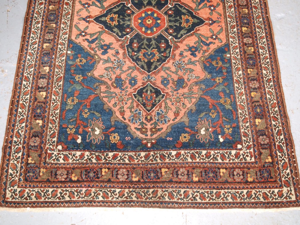 ANTIQUE ABEDEH RUG WITH UNUSUAL DESIGN, EXCELLENT COLOUR, CIRCA 1900/20. View V