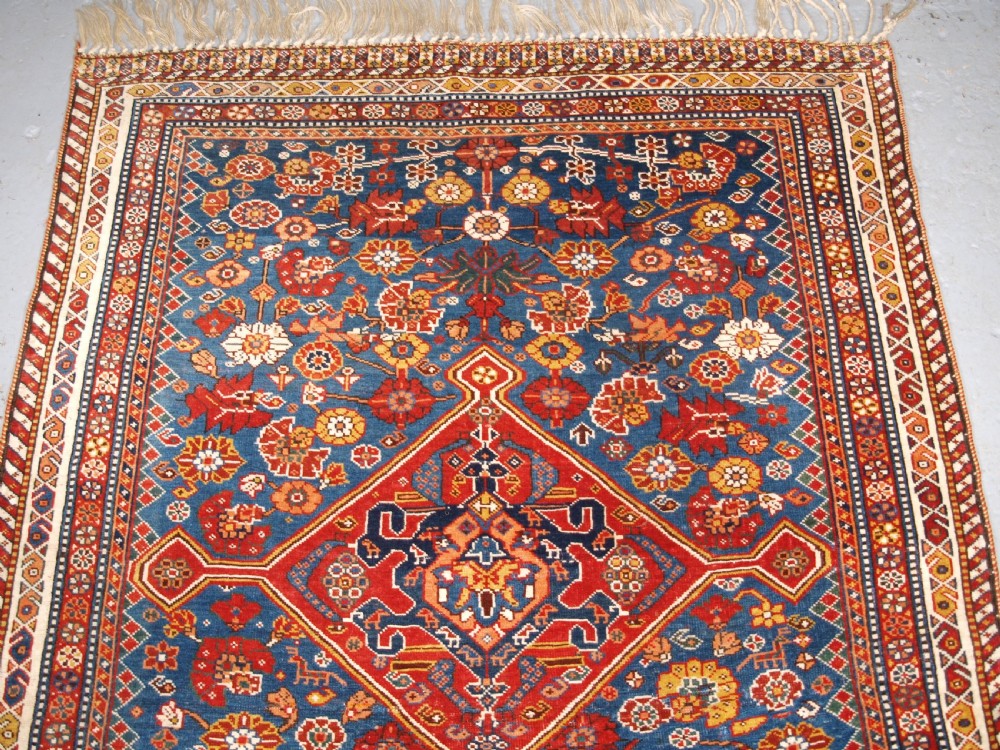 ANTIQUE TRIBAL QASHQAI RUG, EXCELLENT COLOUR AND CONDITION, CIRCA 1880. View IV
