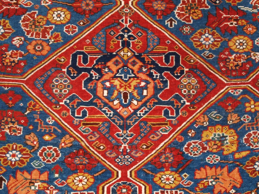 ANTIQUE TRIBAL QASHQAI RUG, EXCELLENT COLOUR AND CONDITION, CIRCA 1880. View IX