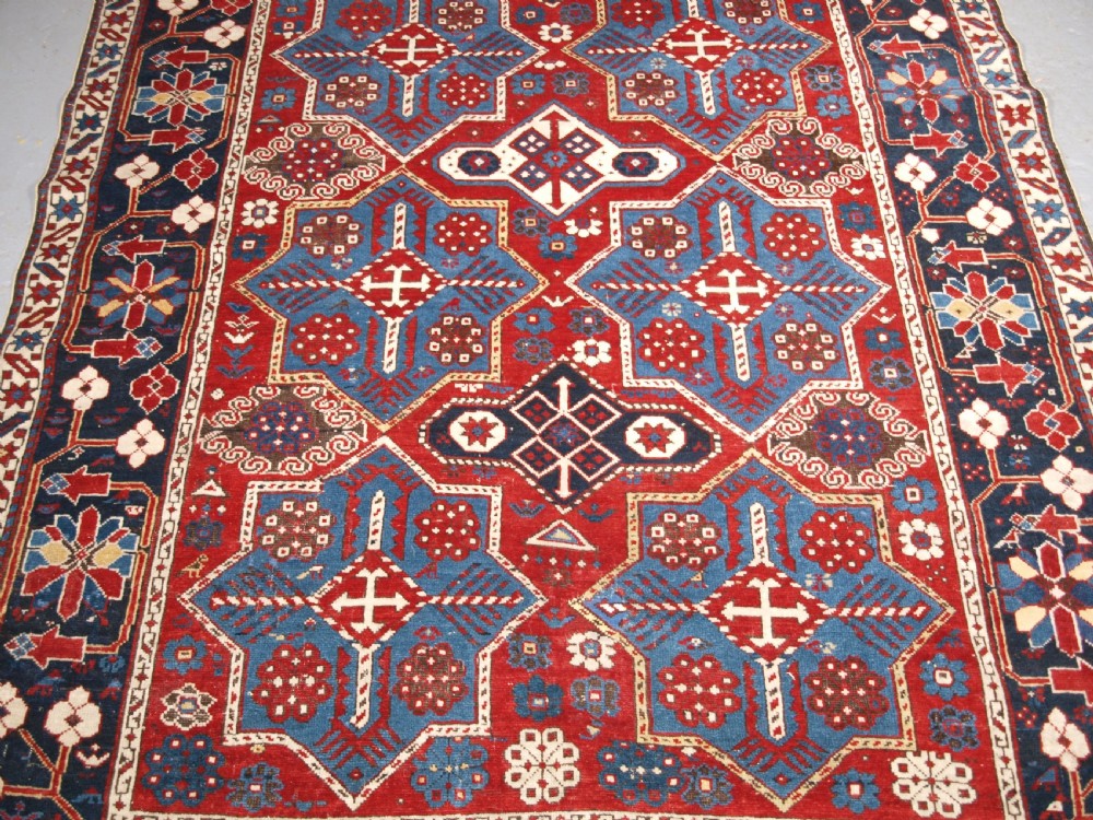 ANTIQUE CAUCASIAN SHIRVAN RUG WITH AKSTAFA STAR DESIGN, CIRCA 1890. View V