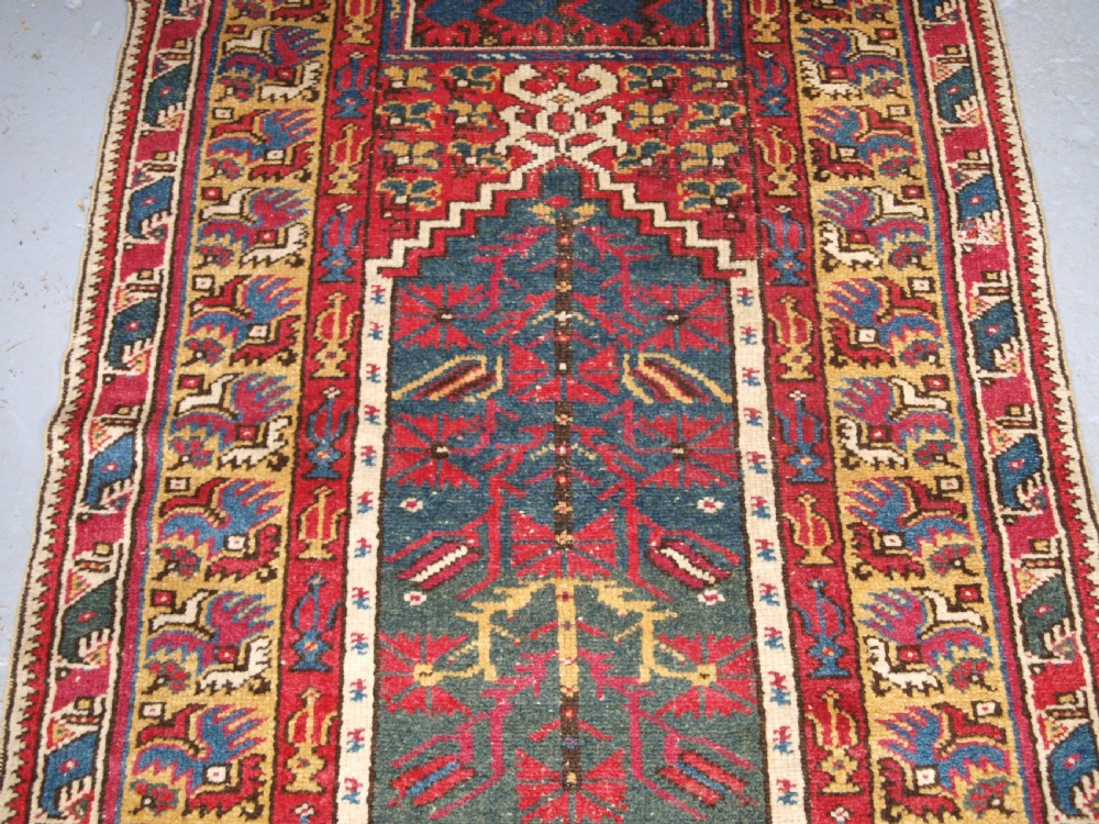 ANTIQUE TURKISH IZMIR REGION PRAYER RUG OF SCARCE TYPE, CIRCA 1890. View V