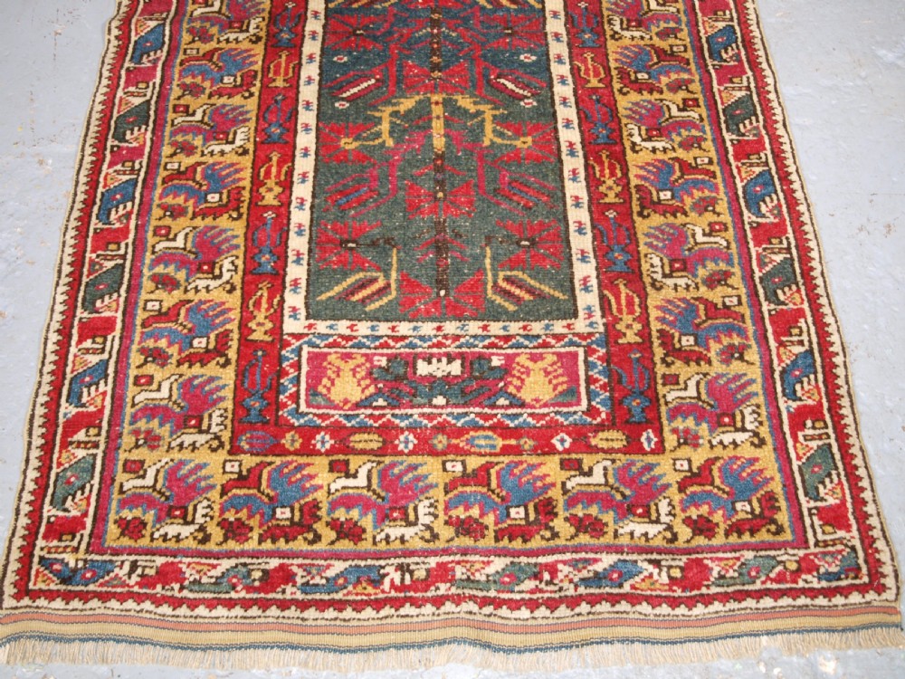 ANTIQUE TURKISH IZMIR REGION PRAYER RUG OF SCARCE TYPE, CIRCA 1890. View VI