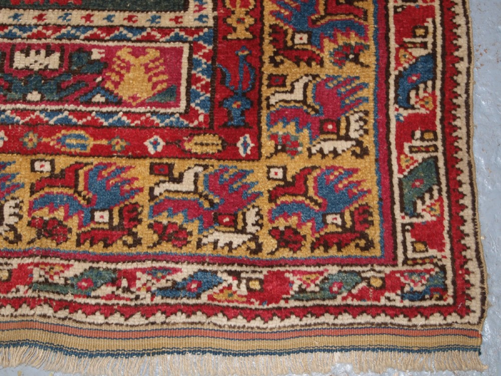 ANTIQUE TURKISH IZMIR REGION PRAYER RUG OF SCARCE TYPE, CIRCA 1890. View X