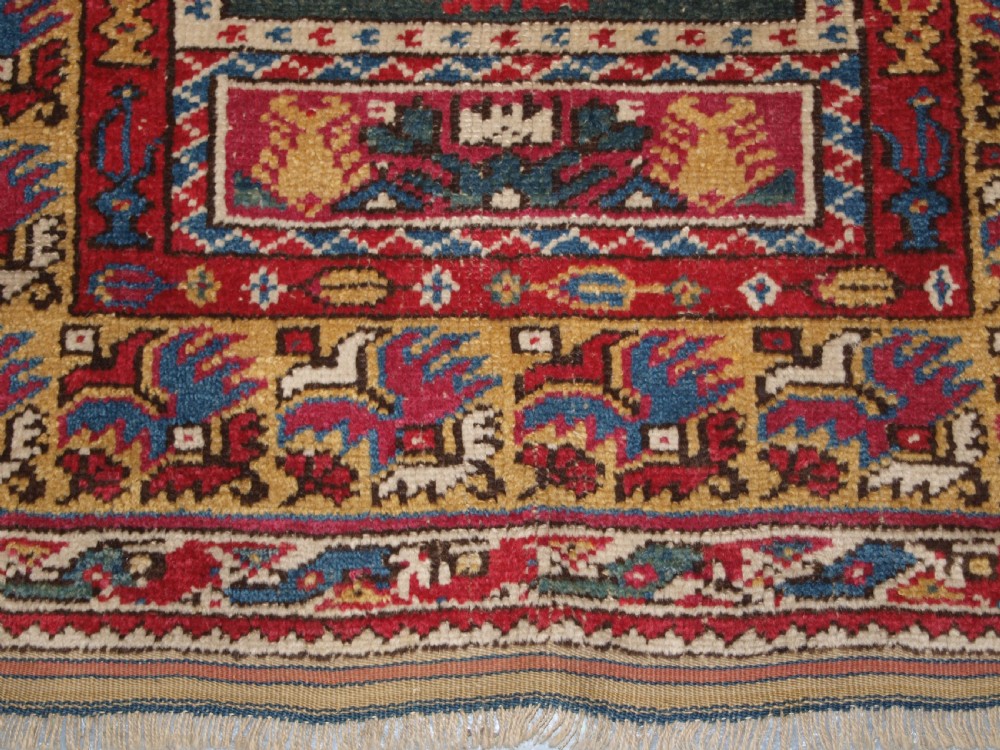 ANTIQUE TURKISH IZMIR REGION PRAYER RUG OF SCARCE TYPE, CIRCA 1890. View XI