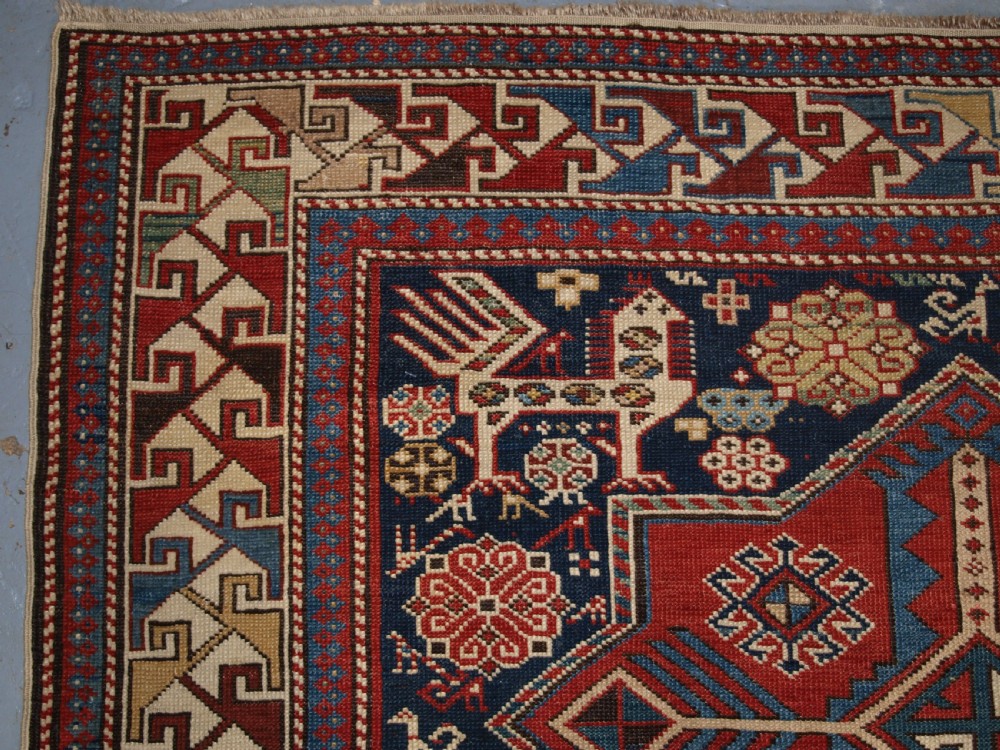 ANTIQUE CAUCASIAN SHIRVAN AKSTAFA STAR MEDALLION RUG, SUPERB, CIRCA 1880. View VII