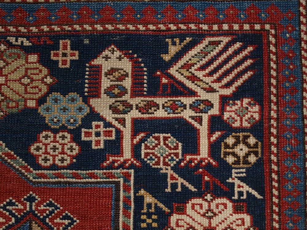 ANTIQUE CAUCASIAN SHIRVAN AKSTAFA STAR MEDALLION RUG, SUPERB, CIRCA 1880. View VIII