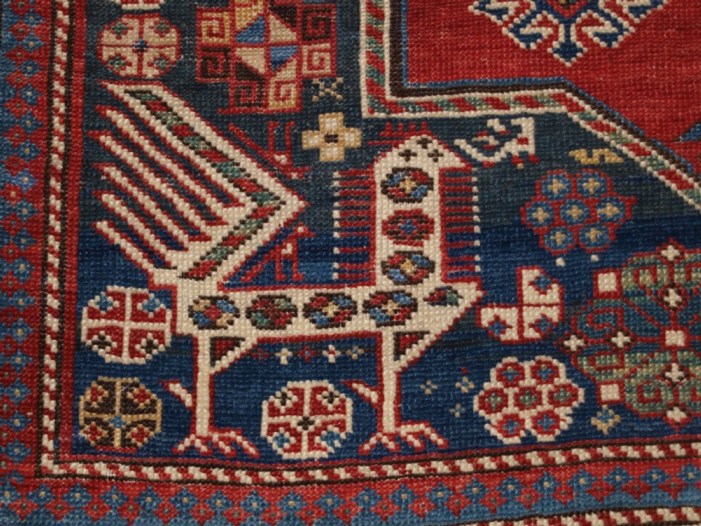ANTIQUE CAUCASIAN SHIRVAN AKSTAFA STAR MEDALLION RUG, SUPERB, CIRCA 1880. View XI