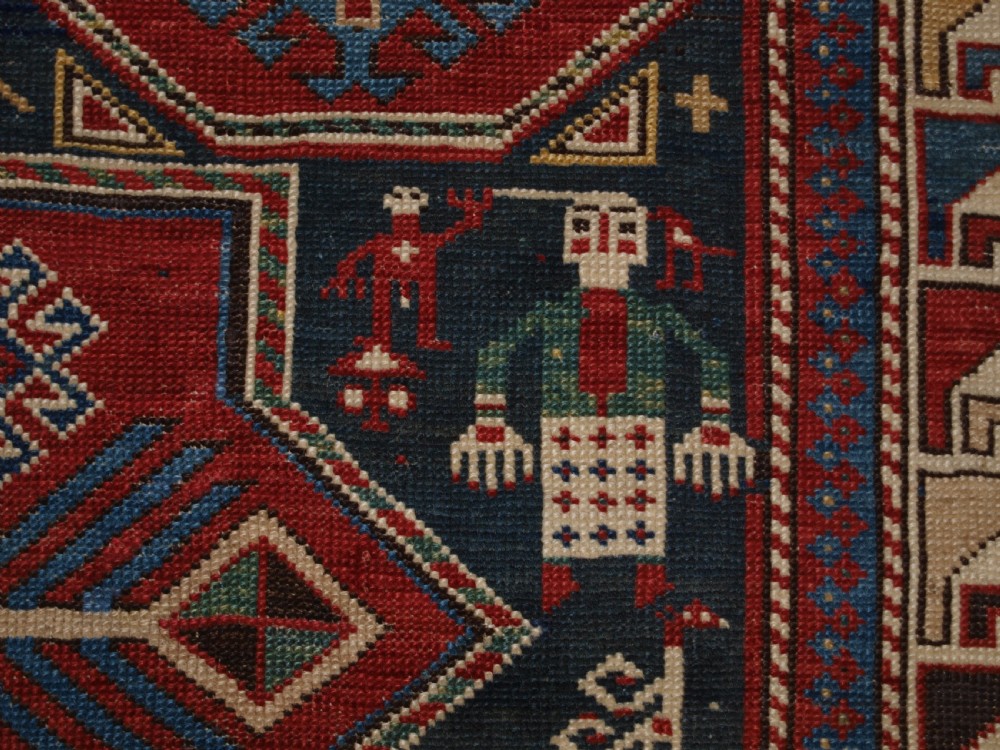 ANTIQUE CAUCASIAN SHIRVAN AKSTAFA STAR MEDALLION RUG, SUPERB, CIRCA 1880. View XII