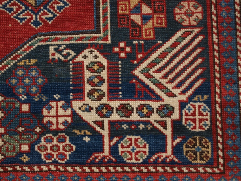 ANTIQUE CAUCASIAN SHIRVAN AKSTAFA STAR MEDALLION RUG, SUPERB, CIRCA 1880. View XIII
