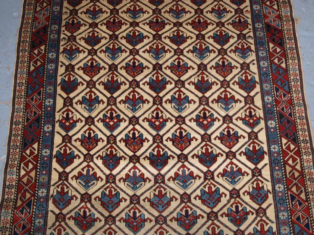 ANTIQUE CAUCASIAN SHIRVAN PRAYER RUG, EX ZALESKI COLLECTION, DATED 1320 / 1902. View IV