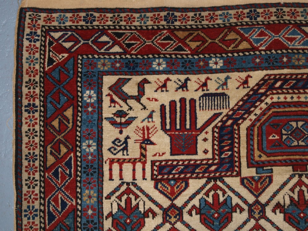ANTIQUE CAUCASIAN SHIRVAN PRAYER RUG, EX ZALESKI COLLECTION, DATED 1320 / 1902. View VI