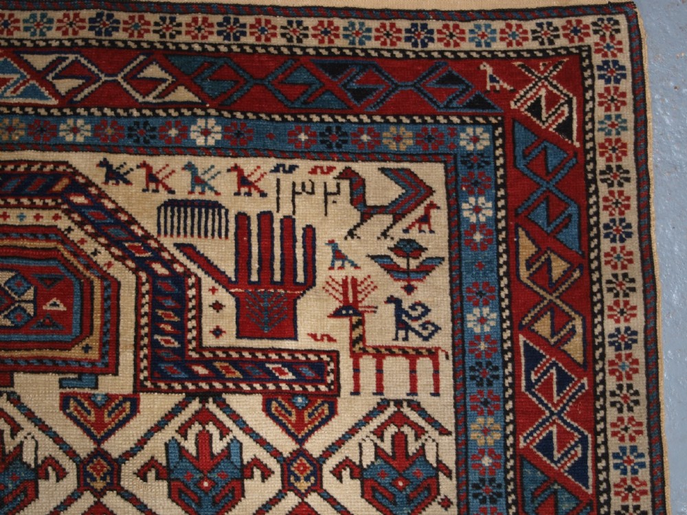 ANTIQUE CAUCASIAN SHIRVAN PRAYER RUG, EX ZALESKI COLLECTION, DATED 1320 / 1902. View VII
