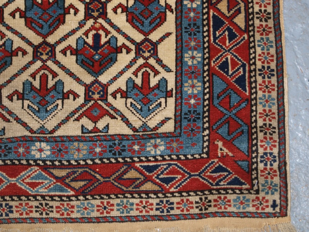 ANTIQUE CAUCASIAN SHIRVAN PRAYER RUG, EX ZALESKI COLLECTION, DATED 1320 / 1902. View XII