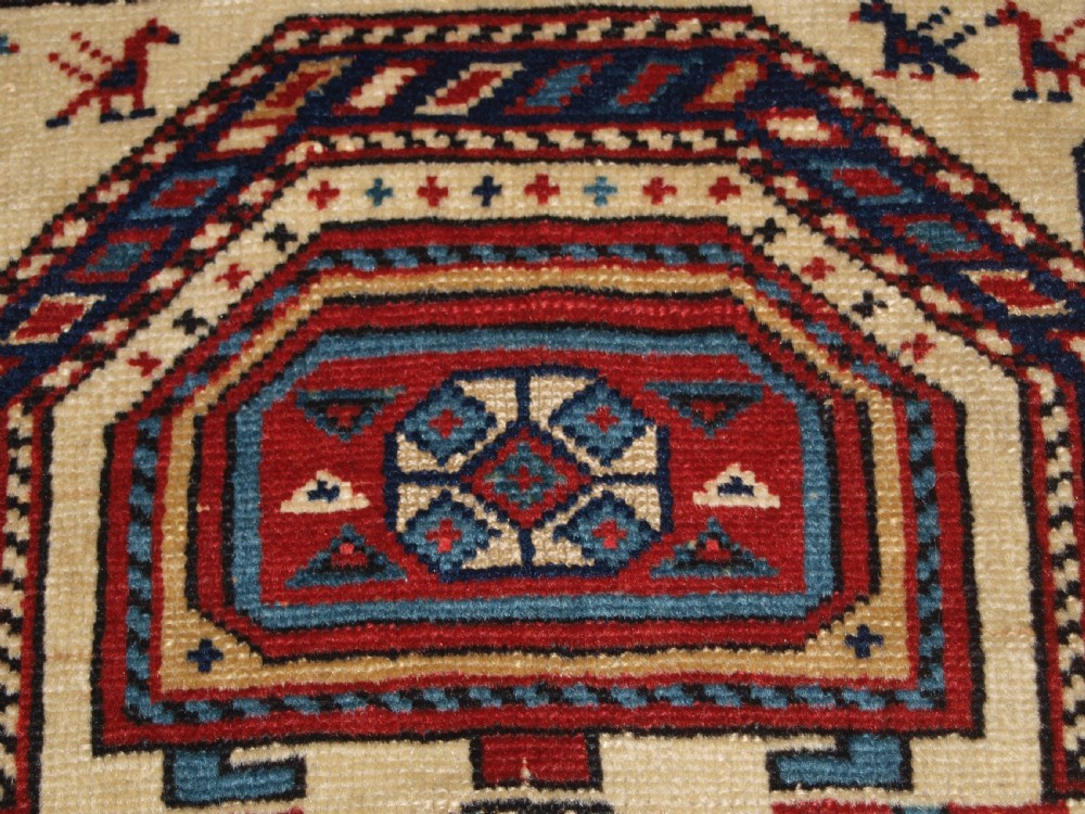 ANTIQUE CAUCASIAN SHIRVAN PRAYER RUG, EX ZALESKI COLLECTION, DATED 1320 / 1902. View XVII