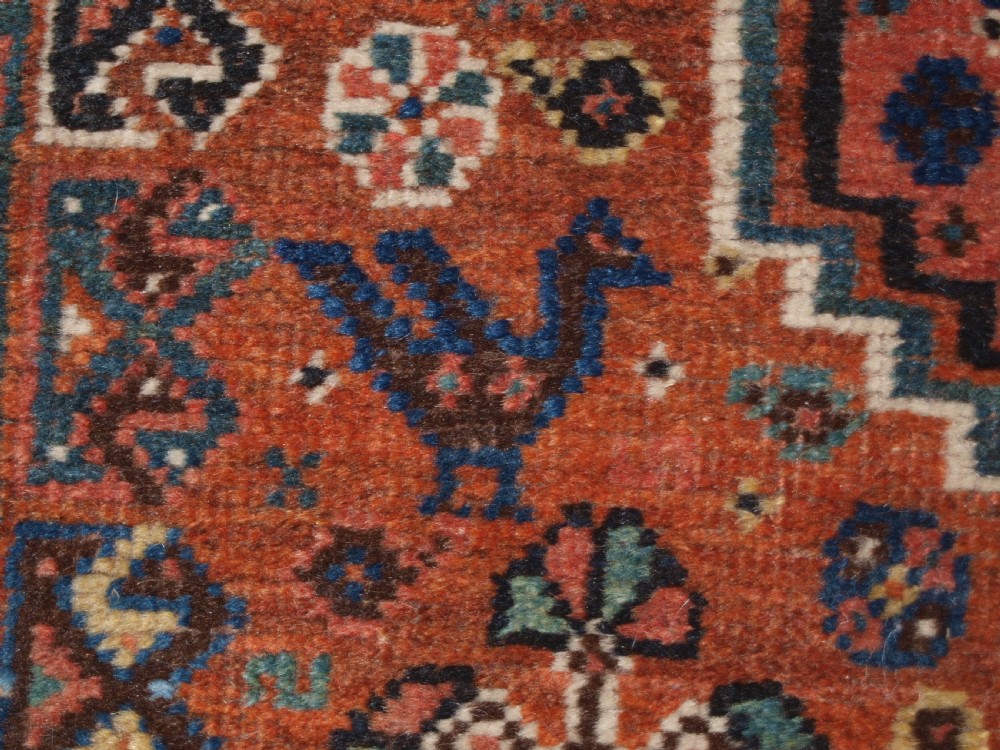 ANTIQUE KHAMSEH SHIRAZ TRIBAL RUG OF SMALL SIZE, CIRCA 1910. View XI