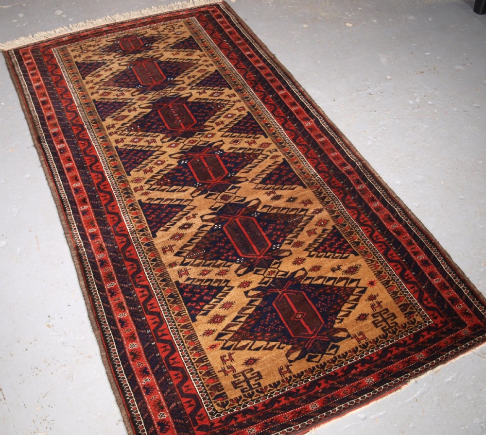 ANTIQUE TIMURI BALUCH RUG OF SCARCE DESIGN, SUPERB CONDITION, CIRCA 1900. View II