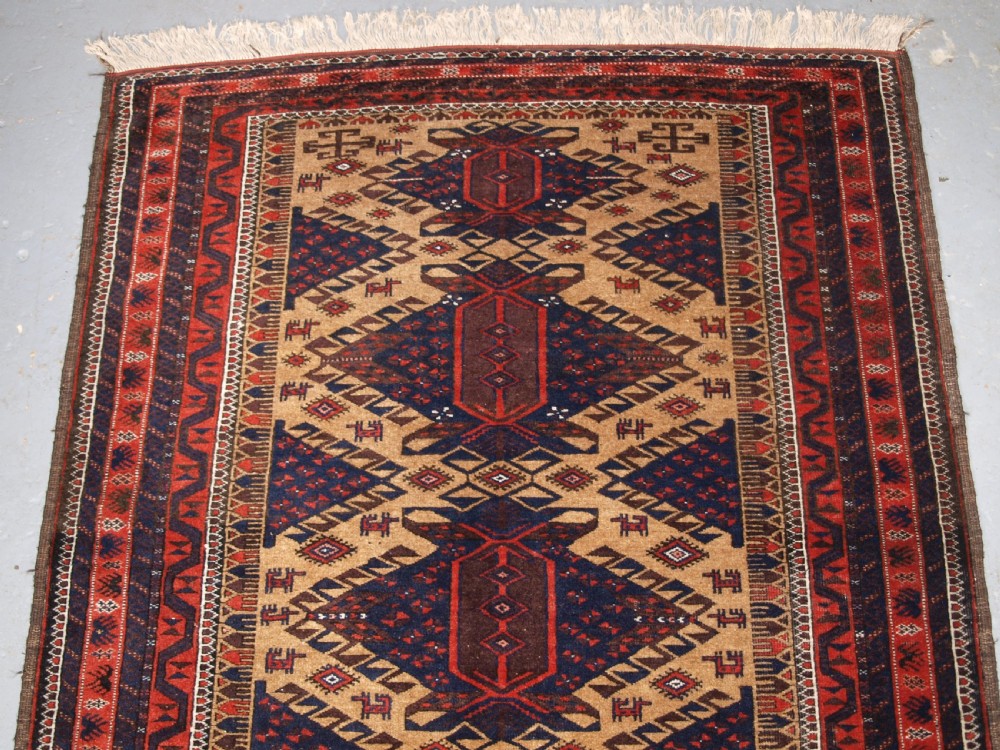 ANTIQUE TIMURI BALUCH RUG OF SCARCE DESIGN, SUPERB CONDITION, CIRCA 1900. View III