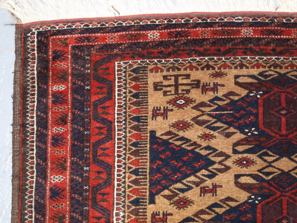 ANTIQUE TIMURI BALUCH RUG OF SCARCE DESIGN, SUPERB CONDITION, CIRCA 1900. View VII