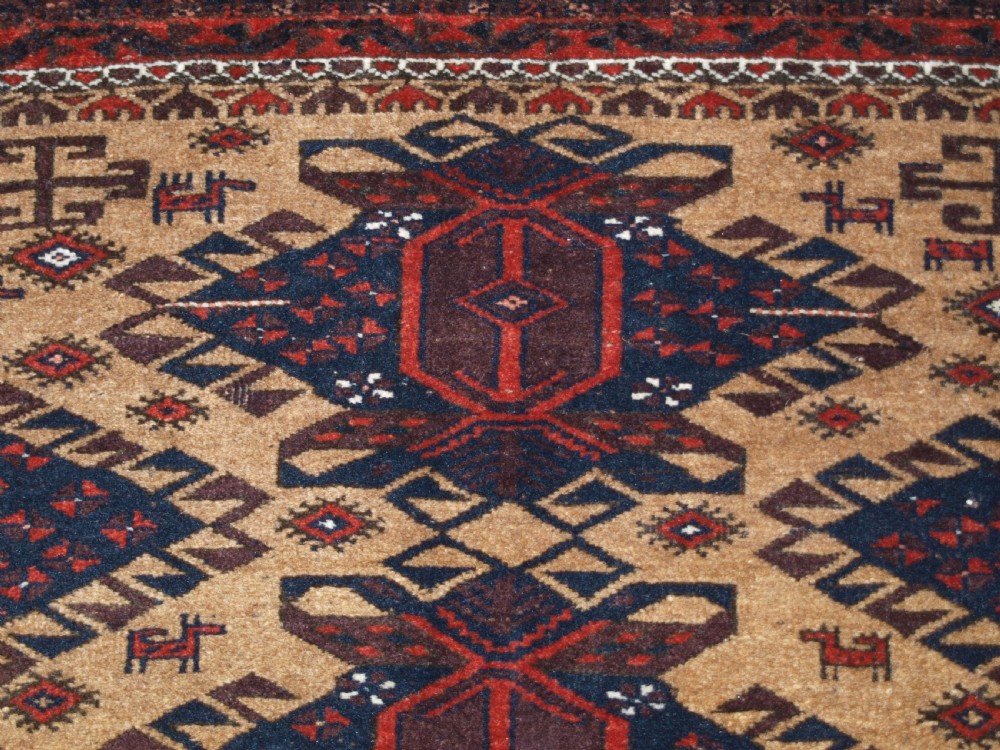 ANTIQUE TIMURI BALUCH RUG OF SCARCE DESIGN, SUPERB CONDITION, CIRCA 1900. View IX