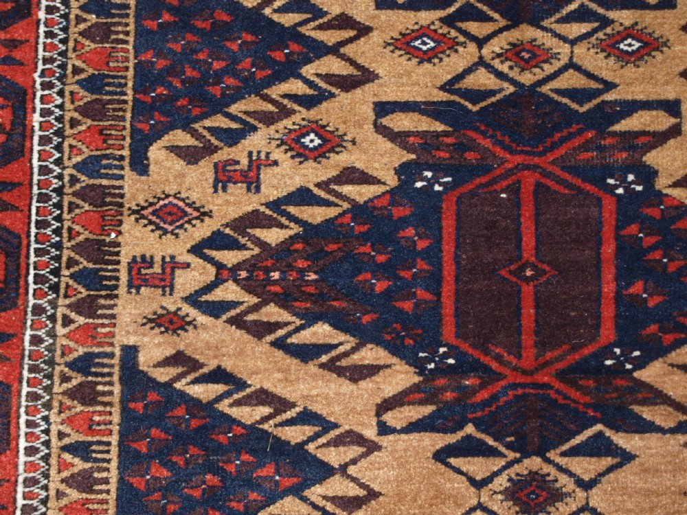 ANTIQUE TIMURI BALUCH RUG OF SCARCE DESIGN, SUPERB CONDITION, CIRCA 1900. View X