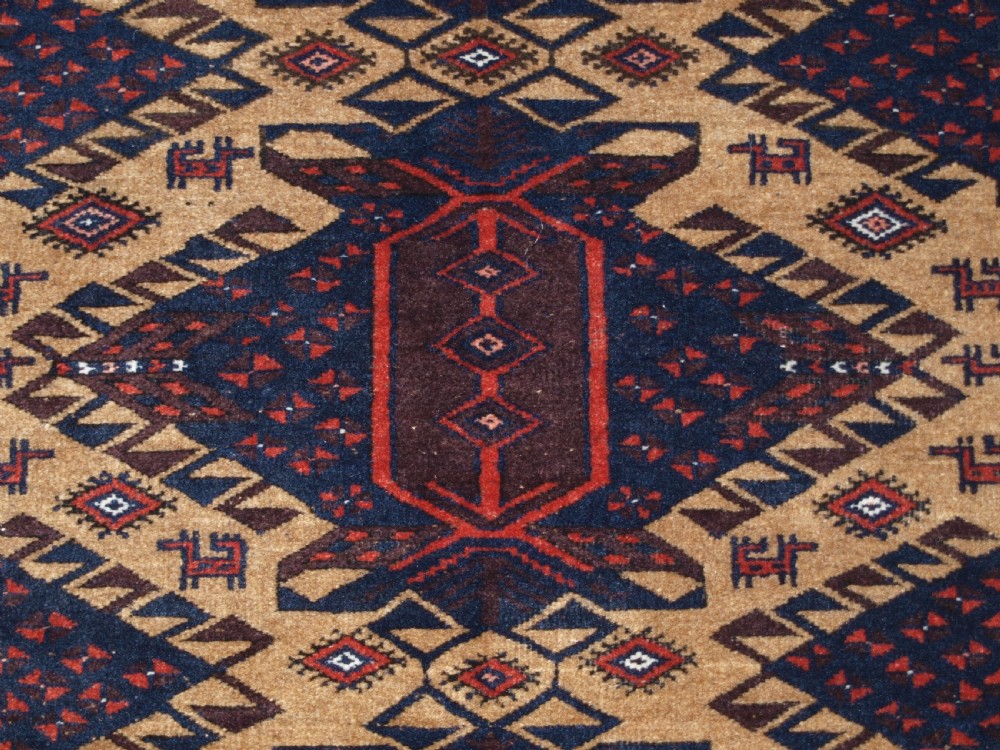 ANTIQUE TIMURI BALUCH RUG OF SCARCE DESIGN, SUPERB CONDITION, CIRCA 1900. View XIII