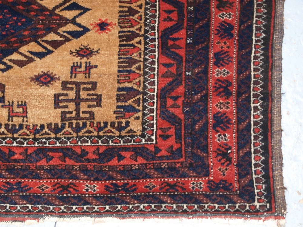 ANTIQUE TIMURI BALUCH RUG OF SCARCE DESIGN, SUPERB CONDITION, CIRCA 1900. View XV