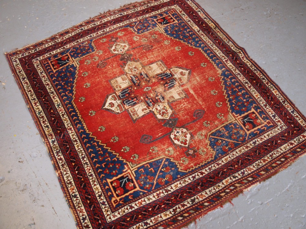 ANTIQUE AFSHAR TRIBAL RUG, SCARCE DESIGN, AS FOUND CONDITION, LATE 19TH CENTURY. View II