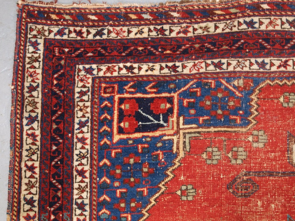 ANTIQUE AFSHAR TRIBAL RUG, SCARCE DESIGN, AS FOUND CONDITION, LATE 19TH CENTURY. View V