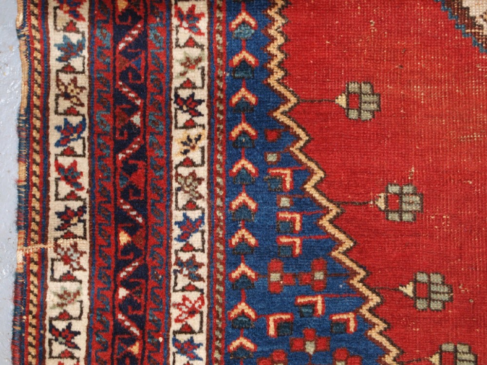 ANTIQUE AFSHAR TRIBAL RUG, SCARCE DESIGN, AS FOUND CONDITION, LATE 19TH CENTURY. View VI