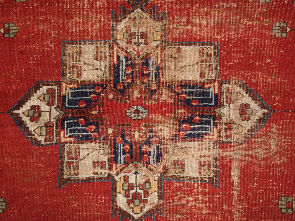 ANTIQUE AFSHAR TRIBAL RUG, SCARCE DESIGN, AS FOUND CONDITION, LATE 19TH CENTURY. View VIII