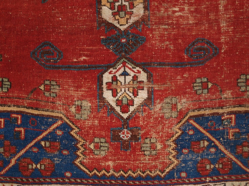 ANTIQUE AFSHAR TRIBAL RUG, SCARCE DESIGN, AS FOUND CONDITION, LATE 19TH CENTURY. View IX