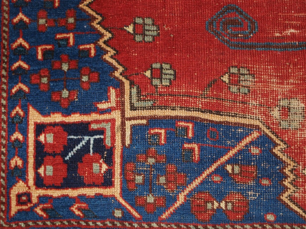 ANTIQUE AFSHAR TRIBAL RUG, SCARCE DESIGN, AS FOUND CONDITION, LATE 19TH CENTURY. View XI
