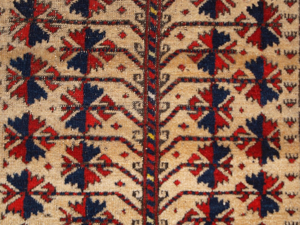ANTIQUE BALUCH TREE OF LIFE PRAYER RUG, VERY SOFT, CIRCA 1900. View VIII