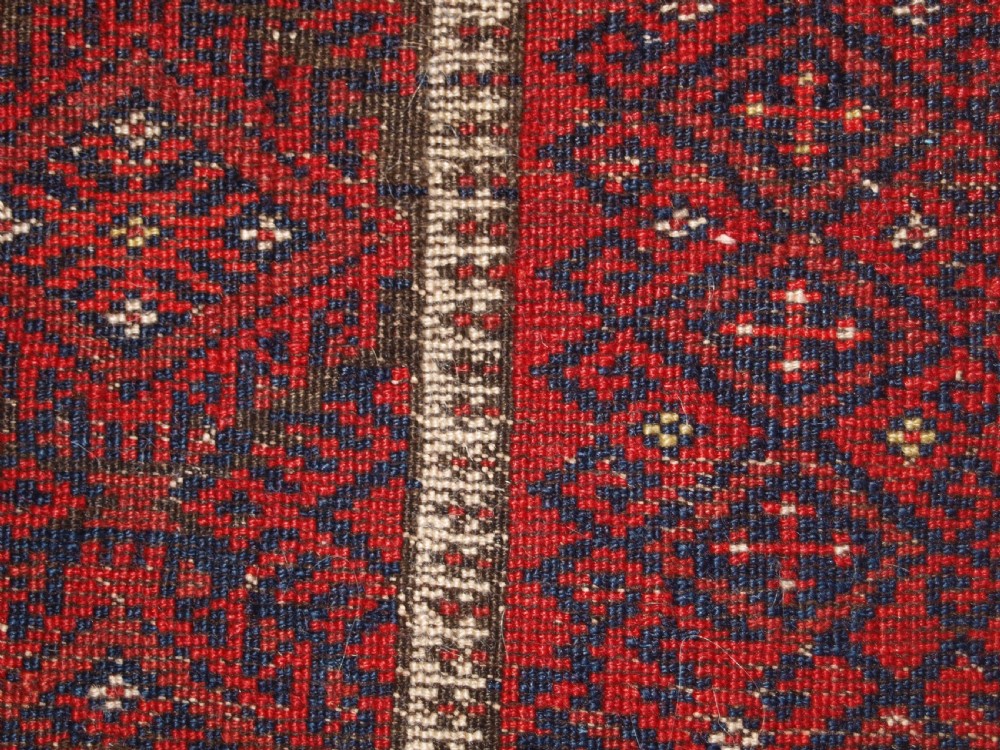 ANTIQUE BALUCH TREE OF LIFE PRAYER RUG, VERY SOFT, CIRCA 1900. View XI
