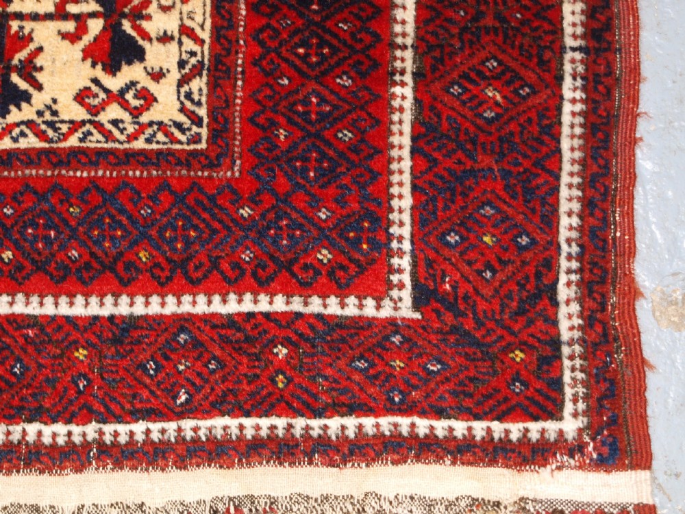 ANTIQUE BALUCH TREE OF LIFE PRAYER RUG, VERY SOFT, CIRCA 1900. View XII