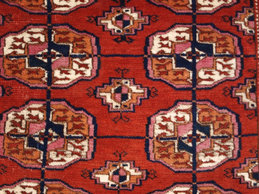 ANTIQUE TEKKE TURKMEN RUG OF SMALL SQUARE SIZE, CIRCA 1900. View VII